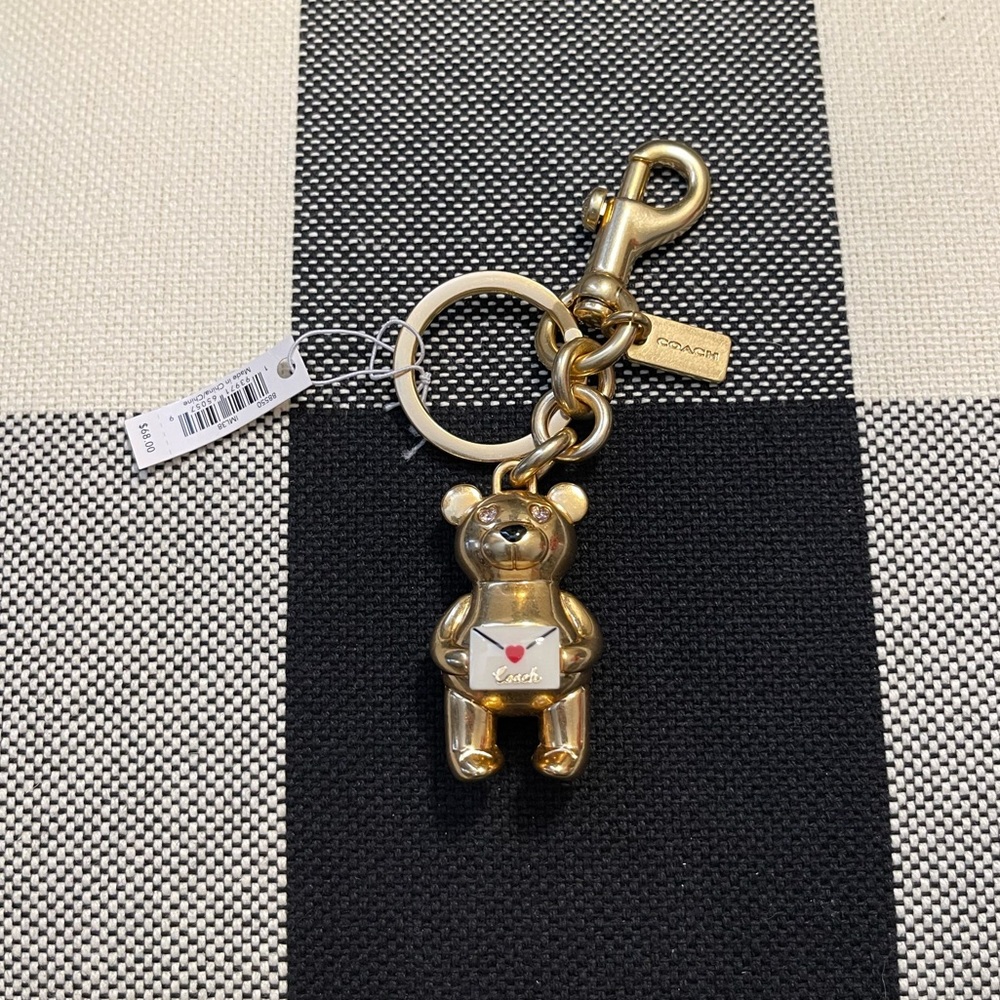 Coach valentines bear bag charm/ keychain